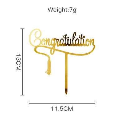 Χρυσά Συγχαρητήρια Το κάνατε Grad Cake Topper Graduation Celebration Cake Decoration Party Supplies Αξεσουάρ ψησίματος