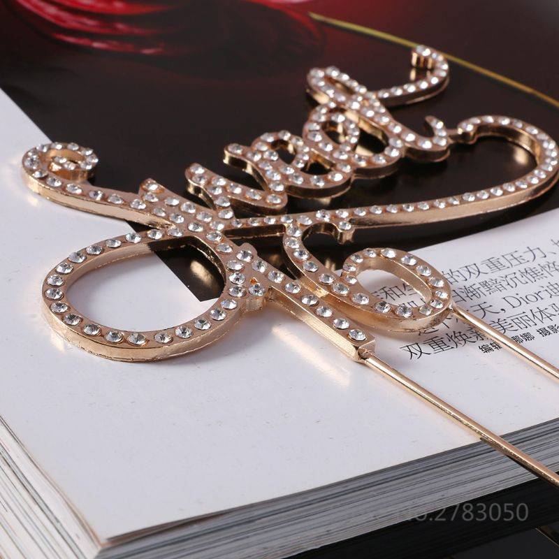 Sweet 16 Cake Topper 16th Birthday Party Themes with Rhinestone Decoration Είδη διακόσμησης τούρτας χρυσό/ασημί