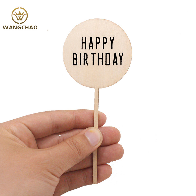 10 bucăți din lemn pentru tort pentru mulți ani, cu litere acrilice, pentru petreceri, pentru decorațiuni pentru tort negru, pentru la mulți ani