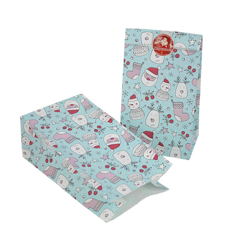 12 tk jõulukinke kott jõupaberist kommide kott kleebisega jõulupuu toidu pakkimiskotid jõulusünnipäevapeo kujundus