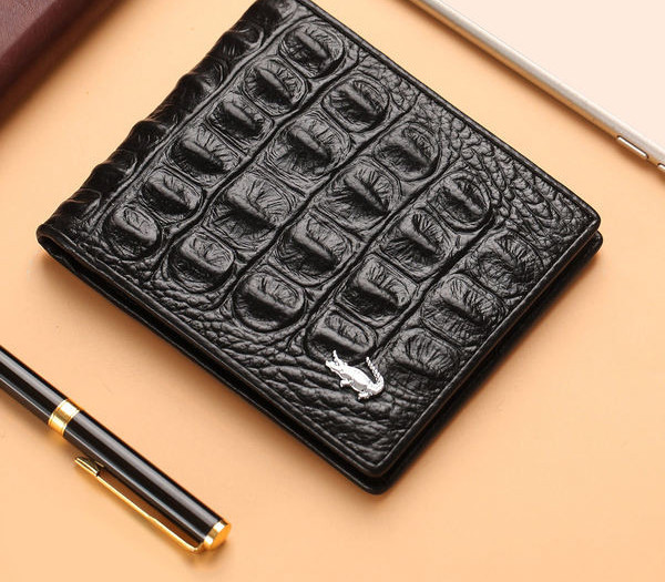 Portofel barbatesc din piele ecologica cu element metalic