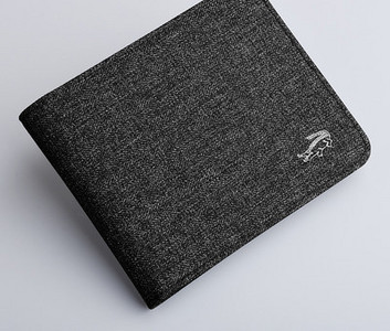 Portofel barbatesc textil cu element metalic