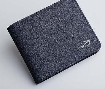 Portofel barbatesc textil cu element metalic