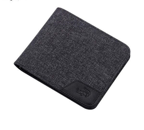 Portofel barbatesc textil cu element metalic