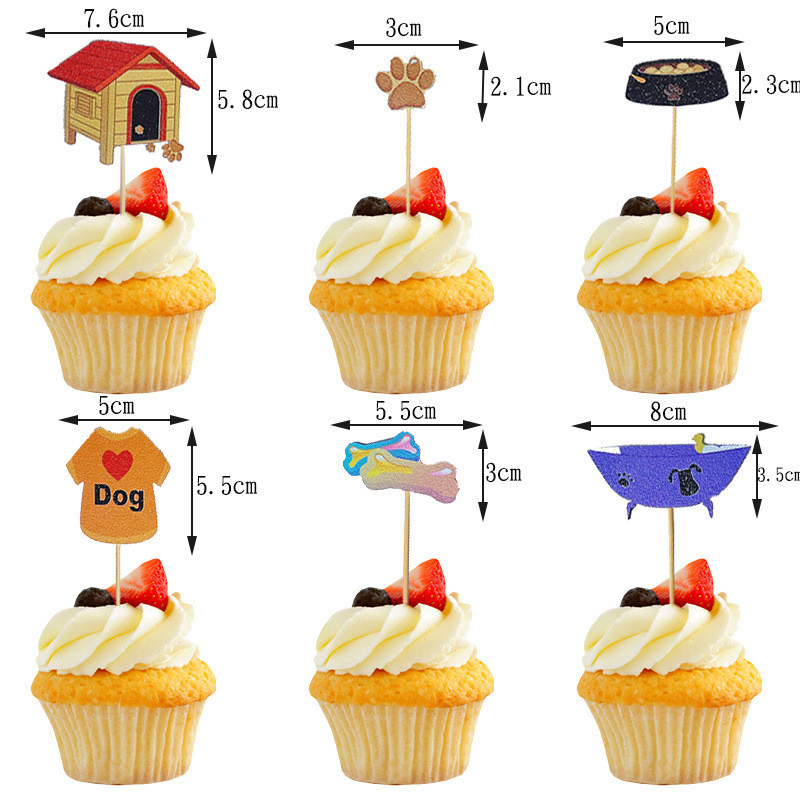 La mulți ani, decorare pentru tort, cămașă pentru casă de câine, oase de câine, petrecere de aniversare, bricolaj, coacere, cupcake, cadou de Crăciun