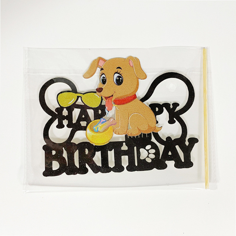 La mulți ani, decorare pentru tort, cămașă pentru casă de câine, oase de câine, petrecere de aniversare, bricolaj, coacere, cupcake, cadou de Crăciun