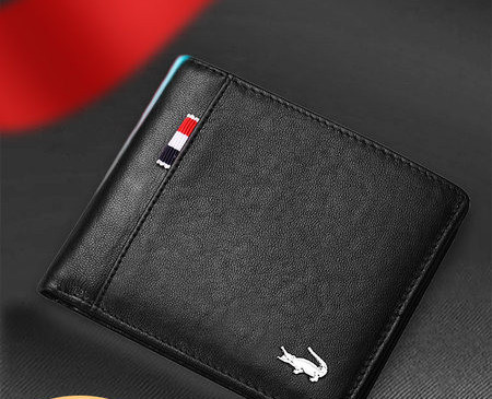 Ανδρικό πορτοφόλι από οικολογικό δέρμα, πολλά μοντέλα με επιγραφή και μεταλλικό στοιχείο