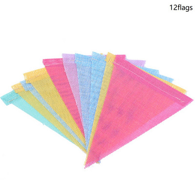 4M цветни знамена от ленено бельо от юта, вимпел, овесарка за рожден ден, банери, окачени на стената, сватбени висящи банери, парти гирлянди за домашен декор