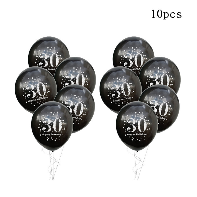 30 40 50 60 Години Честит рожден ден Банер Streamer за парти фонове Декорация Adult Birthday Anniversaire 40age Черни знамена