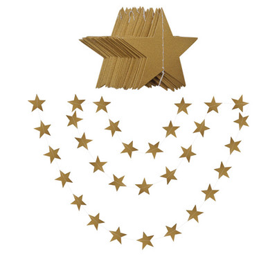 4M звезден гирлянд 7 см 10 см хартиени звезди Стример Блестяща овесарка за декорация на парти за рожден ден Декорация на детска стая Консумативи за бебешки душ