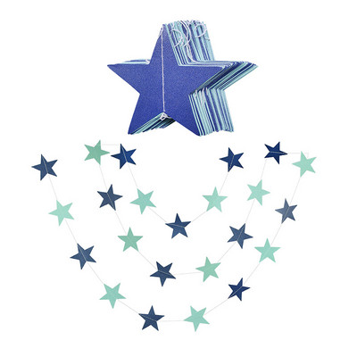 4M звезден гирлянд 7 см 10 см хартиени звезди Стример Блестяща овесарка за декорация на парти за рожден ден Декорация на детска стая Консумативи за бебешки душ