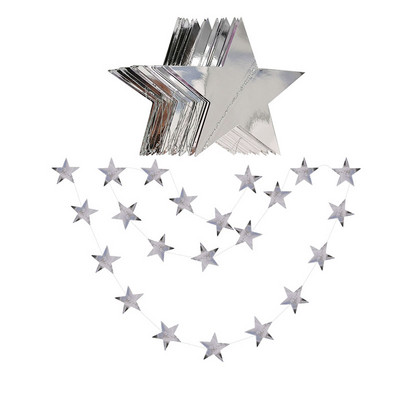 4M звезден гирлянд 7 см 10 см хартиени звезди Стример Блестяща овесарка за декорация на парти за рожден ден Декорация на детска стая Консумативи за бебешки душ
