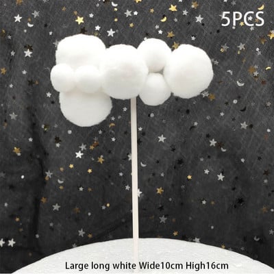 5 bucăți drăguț cu nori colorați pentru tort pentru decorațiuni pentru petrecerea de mulți ani pentru copii, băieți, fete, nori, balon cu aer cald, pentru tort, pentru petrecere de aniversare