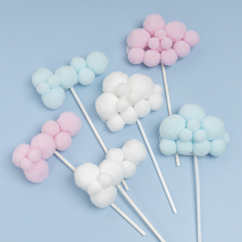 5 bucăți drăguț cu nori colorați pentru tort pentru decorațiuni pentru petrecerea de mulți ani pentru copii, băieți, fete, nori, balon cu aer cald, pentru tort, pentru petrecere de aniversare