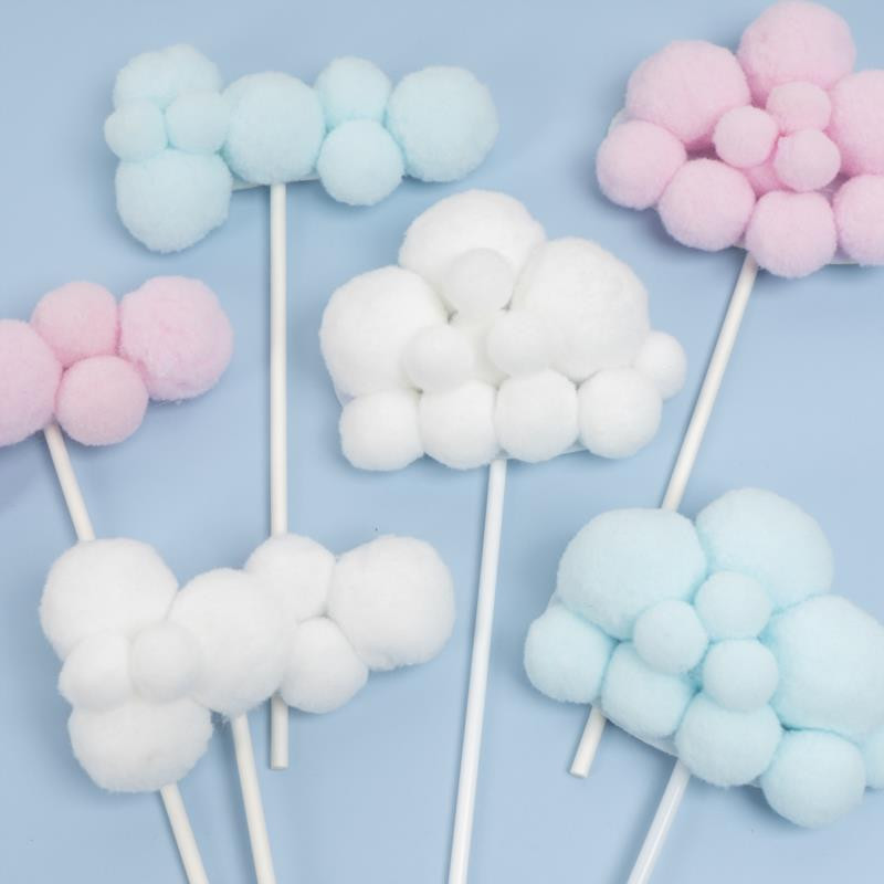 5 bucăți drăguț cu nori colorați pentru tort pentru decorațiuni pentru petrecerea de mulți ani pentru copii, băieți, fete, nori, balon cu aer cald, pentru tort, pentru petrecere de aniversare