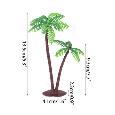 5 τεμ./παρτίδα Palm Tree with Coconuts Cake Topper Coconuts Tree Cupcake Topper for Hawaiian Tropical Baby Shower Kids Birthday Party