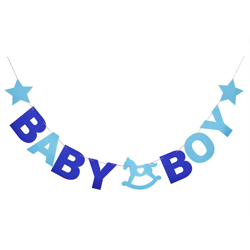 3M Baby Shower Baby Boy Girl Felt Banner Party Decoration Bunting Party Favor Парти консумативи Декорации за рожден ден Деца