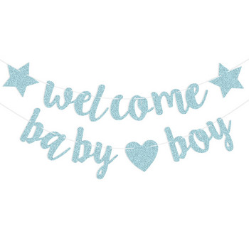 Μπλε Χρώμα Baby Shower Oh Baby Welcome Baby Boy Fender Reveal Party Decoration Supplies