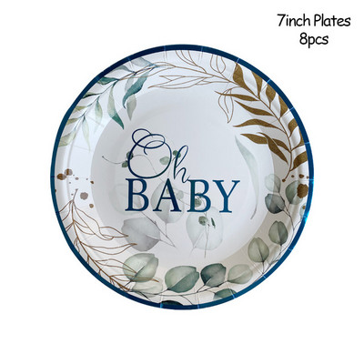 Zilā krāsa Baby Shower Oh Baby Welcome Baby Boy Dzimums Atklāj ballītes dekorēšanas piederumi