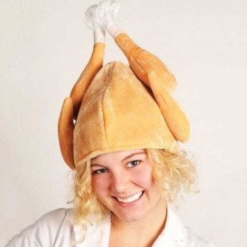 Нова плюшена печена пуешка шапка за Деня на благодарността Новост Варено пиле Птица Тайна Дядо Коледа Изискан костюм Парти за обличане