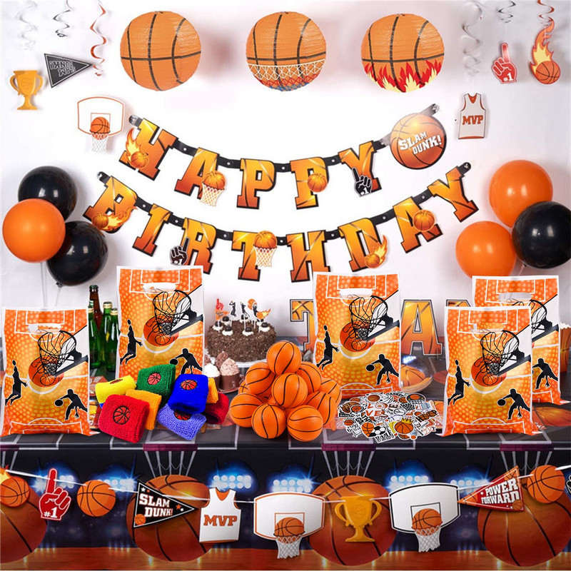 10/30 tk korvpalli kinkekott korvpalliteemaliste peotarvikute jaoks Kid Boy Happy Birthday Kaunistuseks kandekott Baby Shower soosib