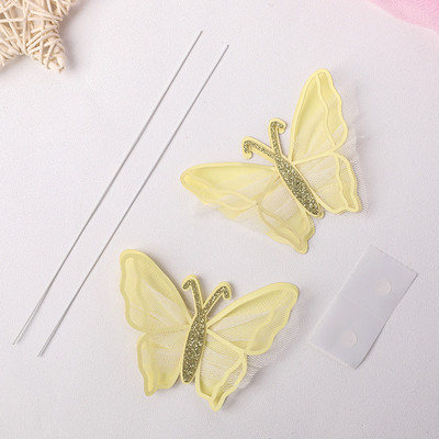 2 bucăți Mov Roz Fluture Tort Decorat La Mulți Ani Tort Topper Handmade Plasă Pentru Nuntă Ziua Ziua Baby Shower