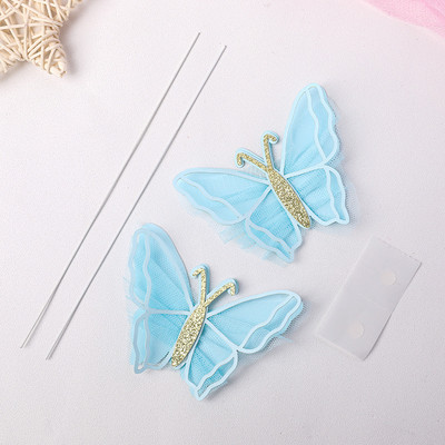 2 bucăți Mov Roz Fluture Tort Decorat La Mulți Ani Tort Topper Handmade Plasă Pentru Nuntă Ziua Ziua Baby Shower