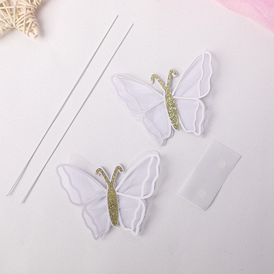 2 bucăți Mov Roz Fluture Tort Decorat La Mulți Ani Tort Topper Handmade Plasă Pentru Nuntă Ziua Ziua Baby Shower