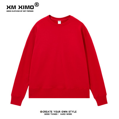 Bluză de toamnă pentru bărbați de culoare uni, cu decolteu oval