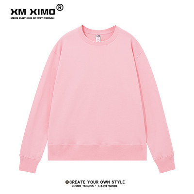 Bluză de toamnă pentru bărbați de culoare uni, cu decolteu oval