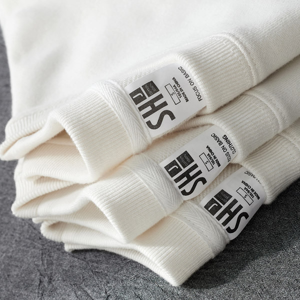 Bluză de toamnă pentru bărbați de culoare uni, cu decolteu oval