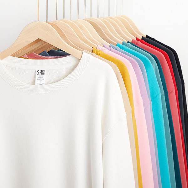 Bluză de toamnă pentru bărbați de culoare uni, cu decolteu oval