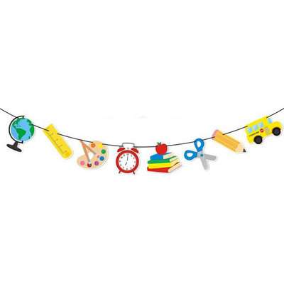 Πανό γενεθλίων σημαία καλωσορίσματος Κρεμάστρα με κρεμάστρα για μωρό ντεκόρ πάρτι Χαρτί γιρλάντα αγόρι κορίτσι παιδικό πάρτι