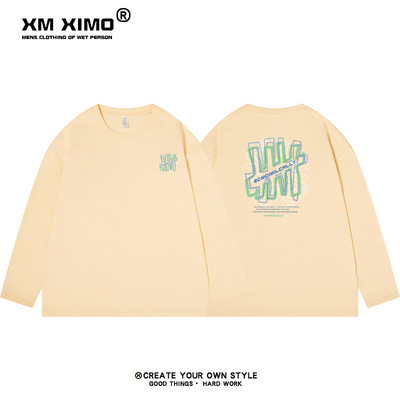 Νέο μοντέλο ανδρική φθινοπωρινή μπλούζα με γραφή στην πλάτη