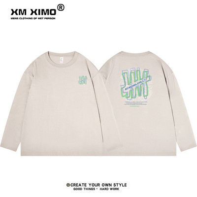 Νέο μοντέλο ανδρική φθινοπωρινή μπλούζα με γραφή στην πλάτη