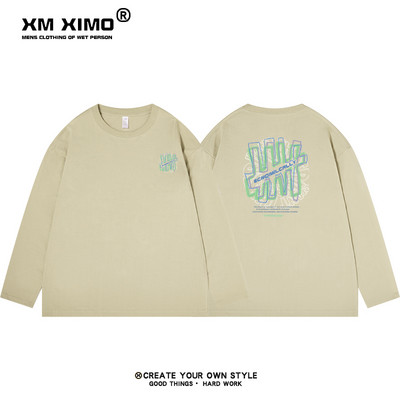 Νέο μοντέλο ανδρική φθινοπωρινή μπλούζα με γραφή στην πλάτη