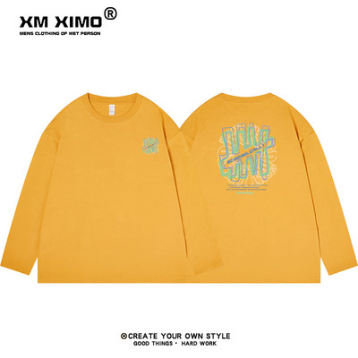 Νέο μοντέλο ανδρική φθινοπωρινή μπλούζα με γραφή στην πλάτη