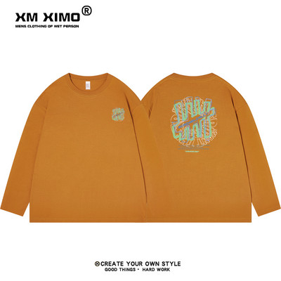 Νέο μοντέλο ανδρική φθινοπωρινή μπλούζα με γραφή στην πλάτη