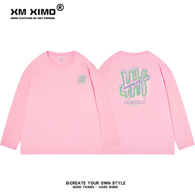 Νέο μοντέλο ανδρική φθινοπωρινή μπλούζα με γραφή στην πλάτη