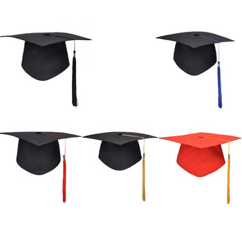 ΝΕΑ Υψηλής ποιότητας καπέλα αποφοίτησης για ενήλικες με φούντες πανεπιστημίου Bachelors Master Doctor Academic Hat Mortar Board