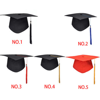 ΝΕΑ Υψηλής ποιότητας καπέλα αποφοίτησης για ενήλικες με φούντες πανεπιστημίου Bachelors Master Doctor Academic Hat Mortar Board