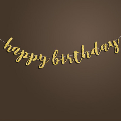 Transparent za sretan rođendan, crni/srebrni/zlatni svjetlucavi znak skripte, ukrasi za 30./40./50./60./70./80. rođendan