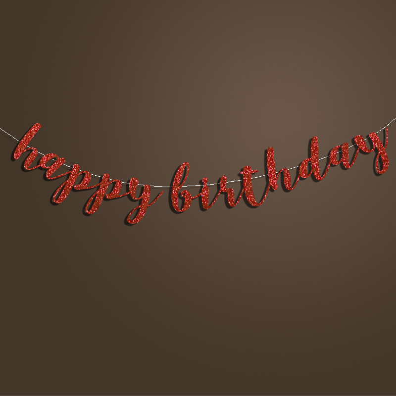 Transparent za sretan rođendan, crni/srebrni/zlatni svjetlucavi znak skripte, ukrasi za 30./40./50./60./70./80. rođendan