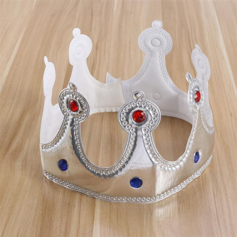 2 spalvų Gimtadienio karūnos kepurės Mergaitės Karalienės Skrybėlė berniukai Karalius Vaikai Suaugusiųjų Vakarėlio kepuraitės Vakarėlio dekoracijos Karūnos reikmenys Auksinis sidabras A35