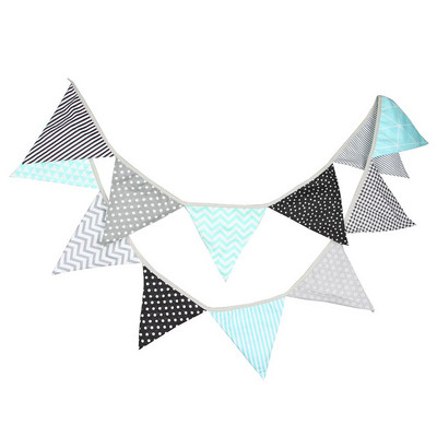 12 steaguri 3,2 m Fanion de decorare Banner Bunting Flori nordice Steagul de hârtie Petrecere Ghirlandă Clopoțel Naștere Decorare nuntă Petrecere