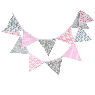 12 steaguri 3,2 m Fanion de decorare Banner Bunting Flori nordice Steagul de hârtie Petrecere Ghirlandă Clopoțel Naștere Decorare nuntă Petrecere