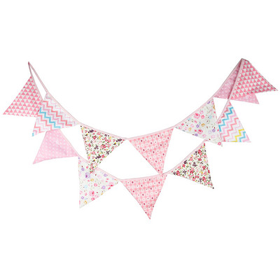 12 steaguri 3,2 m Fanion de decorare Banner Bunting Flori nordice Steagul de hârtie Petrecere Ghirlandă Clopoțel Naștere Decorare nuntă Petrecere