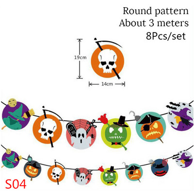 3m Halloween Decoration Horror Pumpkin Bunting Flag Props Banner Ghost Garland Halloween Party Supplies