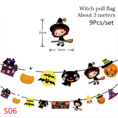 3m Halloween Decoration Horror Pumpkin Bunting Flag Props Banner Ghost Garland Halloween Party Supplies