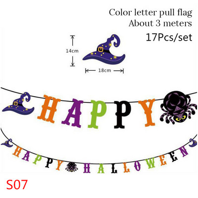 3m Halloween Decoration Horror Pumpkin Bunting Flag Props Banner Ghost Garland Halloween Party Supplies